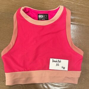 Beach Riot Vibrant Pink and Peach Crop Top